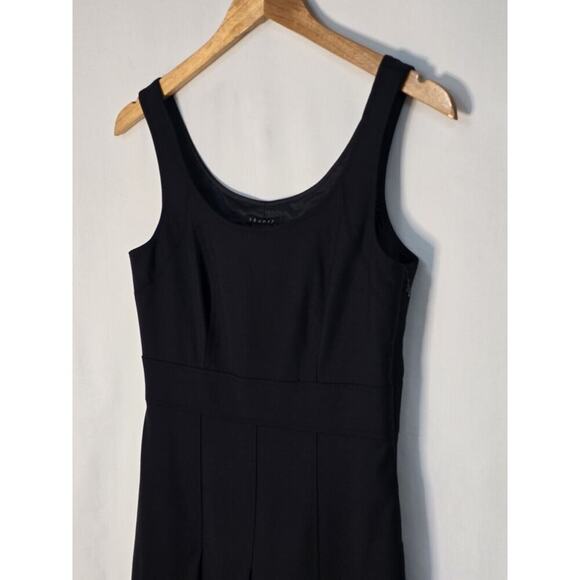 Theory Women's Square-Neck True Black Size 6 Fit N Flare A-Line Dress $355 - Picture 2 of 7